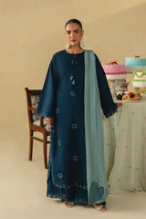 WINTER -3PC DHANAK EMBROIDERED SHIRT WITH CHIFFON EMBROIDERED DUPATTA AND TROUSER_-5173
