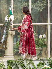 SUMMER-3PC LAWN HEAVY EMBROIDERED SHIRT WITH KHADDI NET EMBROIDERED DUPATTA & LAWN TOUSER-4724