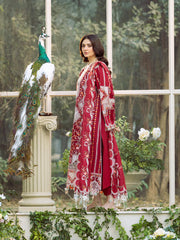 SUMMER-3PC LAWN HEAVY EMBROIDERED SHIRT WITH KHADDI NET EMBROIDERED DUPATTA & LAWN TOUSER-4724