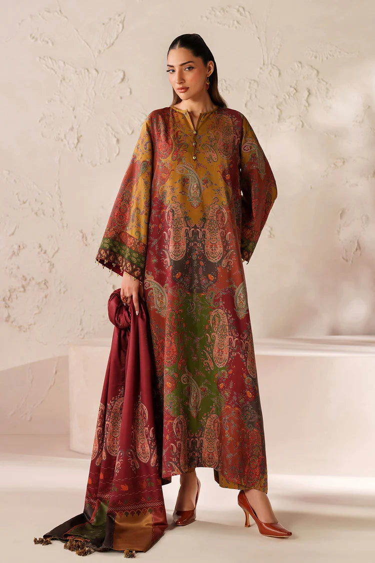 WINTER-3PC KHADDAR PRINTED SHIRT WITH KHADDAR PRINTED DUPATTA AND PRINTED TROUSER-2662