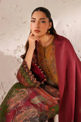 WINTER-3PC KHADDAR PRINTED SHIRT WITH KHADDAR PRINTED DUPATTA AND PRINTED TROUSER-2662