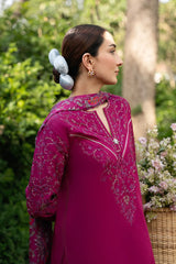 WINTER-3PC DHANAK EMBROIDERED SHIRT WITH WOOL PRINTED SHAWL AND TROUSER-5219