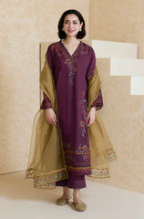 SUMMER- 3PC LAWN EMBROIDERED SHIRT WITH ORGANZA EMBROIDERED DUPATTA AND TROUSER -3826