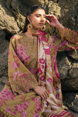 WINTER-3PC KHADDAR PRINTED EMB SHIRT WITH KHADDAR PRINTED DUPATTA AND PRINT TROUSER-2622