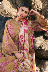 WINTER-3PC KHADDAR PRINTED EMB SHIRT WITH KHADDAR PRINTED DUPATTA AND PRINT TROUSER-2622