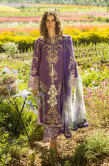 WINTER-3PC DHANAK EMBROIDERED SHIRT WITH COUTRAI PRINTED SHAWL & TROUSER-ADR-4091