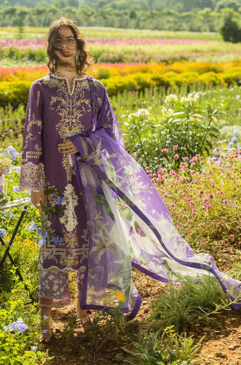 WINTER-3PC DHANAK EMBROIDERED SHIRT WITH COUTRAI PRINTED SHAWL & TROUSER-ADR-4091