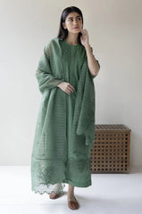 WINTER- 3PC DHANAK EMBROIDERED SHIRT WITH ORGANZA EMBROIDERED DUPPATTA & TROUSER-1230