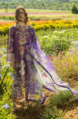 WINTER-3PC DHANAK EMBROIDERED SHIRT WITH COUTRAI PRINTED SHAWL & TROUSER-ADR-4091