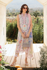 SUMMER-3PC LAWN EMBROIDERED PRINTED SHIRT WITH CHIFFON PRINT DUPATTA AND PRINT TROUSER-2522