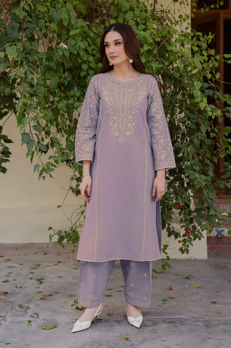 SUMMER-2PC LAWN SEQUIN EMBROIDERED SHIRT WITH TROUSER-68