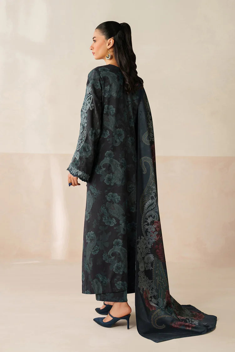 WINTER-3PC VISCOSE PRINTED EMB SHIRT WITH VISCOSE PRINTED DUPATTA AND TROUSER-2631
