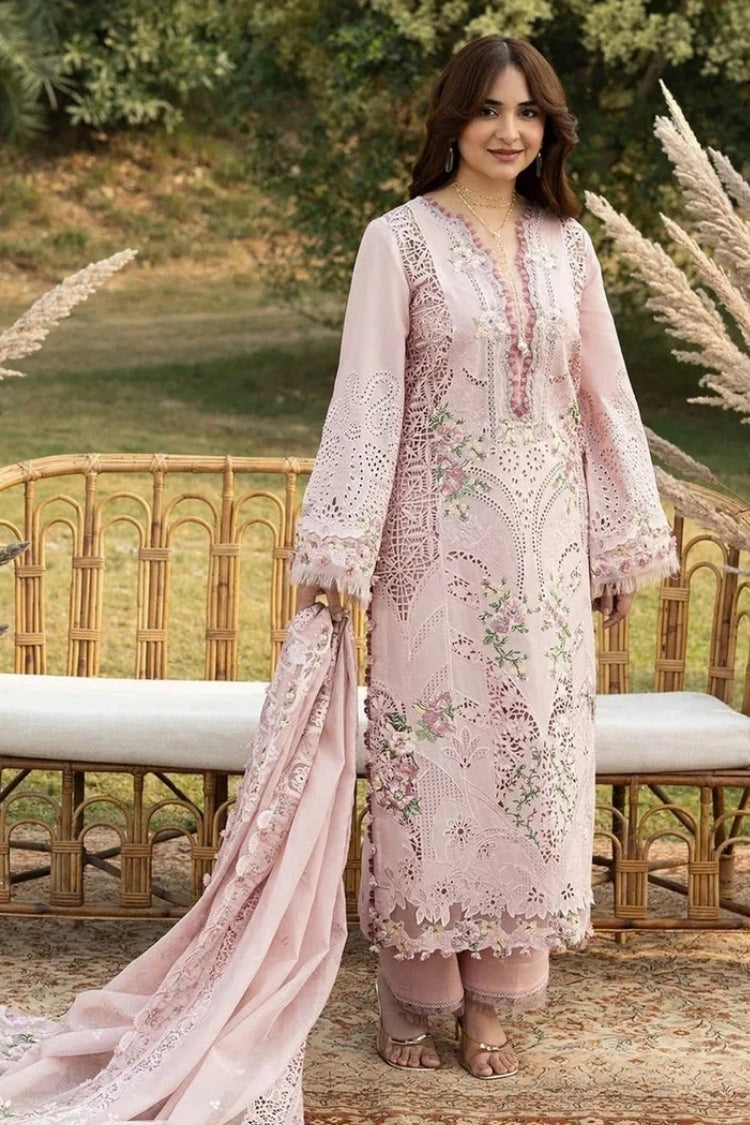 WINTER_3PC DHANAK EMBROIDERED SHIRT WITH DHANAK EMBROIDERED SHAWL AND TROUSER-5255