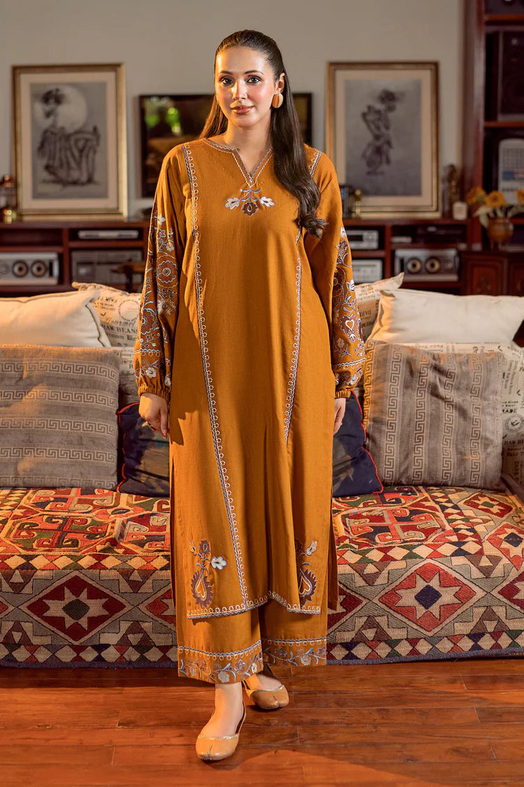 WINTER-2PC DHANAK EMBROIDERED SHIRT AND EMBROIDRED SLEEVES-134