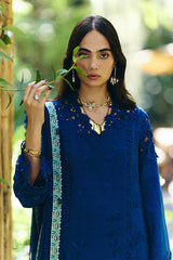 SUMMER-3PC LAWN EMBROIDERED SHIRT WITH KHAADI NET EMBROIDERED DUPATTA AND TROUSER-4815