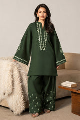 WINTER-2PIECE DHANAK EMBROIDERED SHIRT WITH DHANAK EMB TROUSER-15100