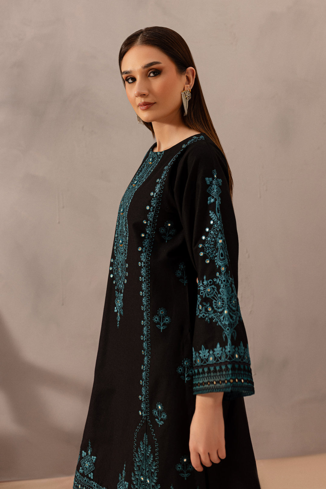 SUMMER-2PC SEQUIN LAWN EMBROIDERED SHIRT WITH SEQUIN LAWN EMBROIDERED TROUSER-3462