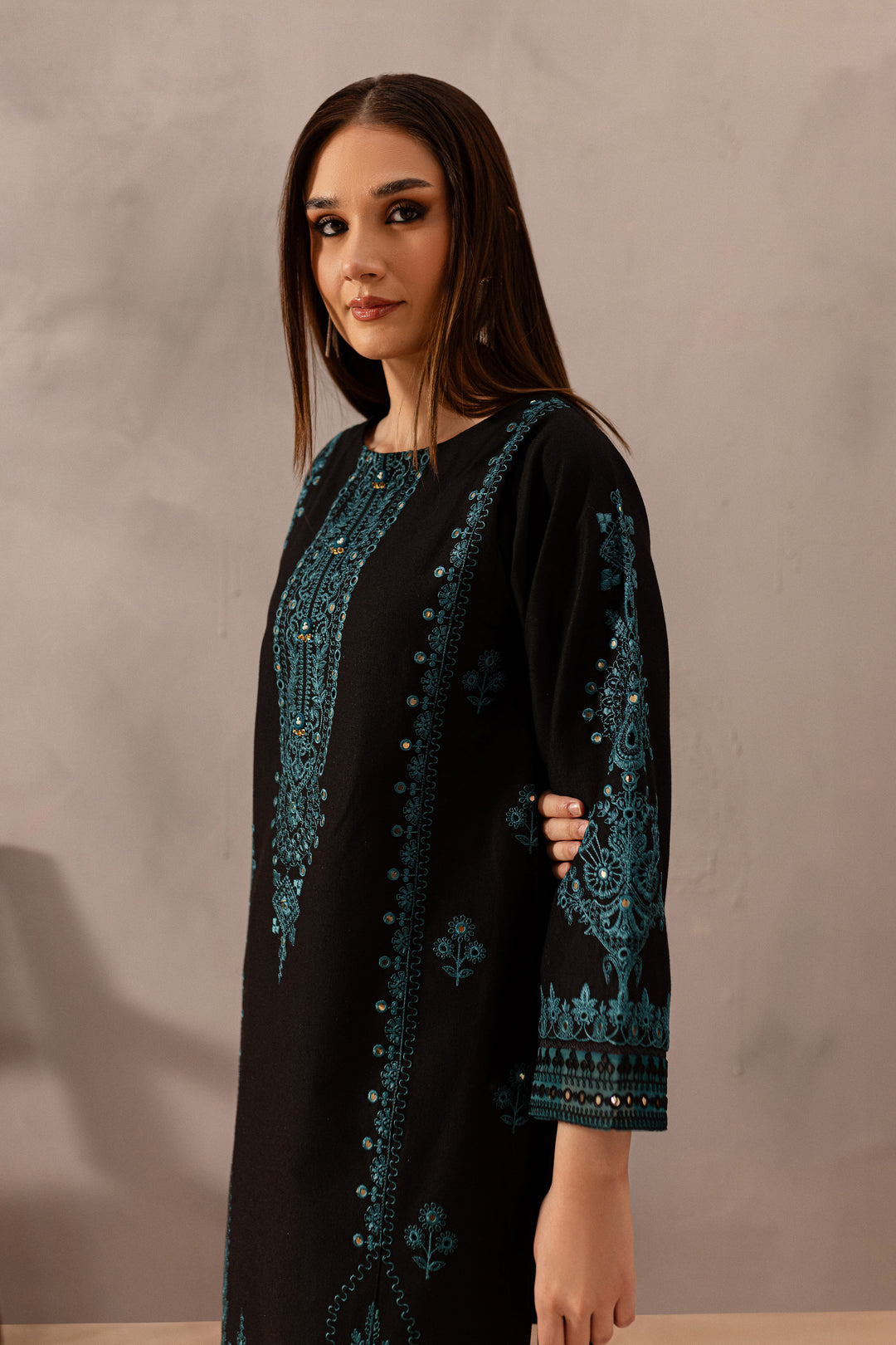 SUMMER-2PC SEQUIN LAWN EMBROIDERED SHIRT WITH SEQUIN LAWN EMBROIDERED TROUSER-3462