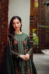 WINTER-3PC DHANAK EMBROIDERED SHIRT WITH DHANAK EMBROIDERED SHAWL AND TROUSER-4410