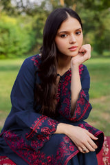 WINTER-2PIECE DHANAK EMBROIDERED SHIRT WITH DHANAK EMB TROUSER-15011