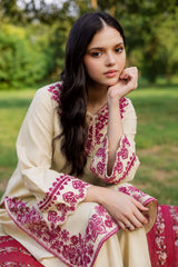 WINTER-2PIECE DHANAK EMBROIDERED SHIRT WITH DHANAK EMB TROUSER-15012