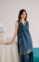 WINTER-2PIECE DHANAK EMBROIDERED SHIRT WITH DHANAK EMB TROUSER-15064