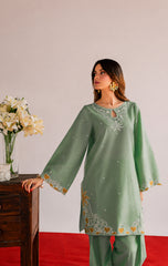 WINTER-2PIECE DHANAK EMBROIDERED SHIRT WITH DHANAK EMB TROUSER-15068