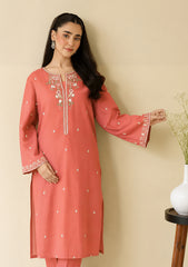 WINTER-2PIECE DHANAK EMBROIDERED SHIRT WITH DHANAK EMB TROUSER-15114