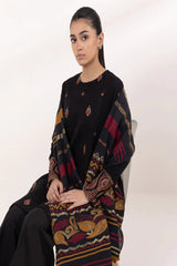 WINTER-3PC DHANAK EMBROIDERED SHIRT WITH COURTRAI PRINTED SHAWL AND TROUSER-4061