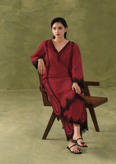 WINTER-2PIECE KARANDI EMBROIDERED SHIRT WITH KARANDI EMB TROUSER-WJ-15147