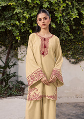 WINTER-2PIECE DHANAK EMBROIDERED SHIRT WITH DHANAK EMB TROUSER-15142