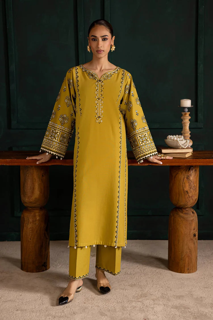 WINTER-2PC DHANAK EMBROIDERED SHIRT WITH DHANAK EMBROIDERED TROUSER-141