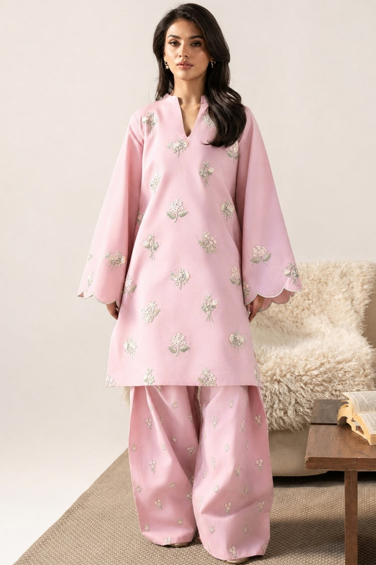 WINTER-2PIECE DHANAK EMBROIDERED SHIRT WITH DHANAK EMB TROUSER-15077