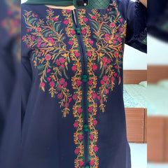 WINTER-3PC DHANAK EMBROIDERED SHIRT WITH BAMBER CHIFFON DUPATTA AND EMB TROUSER-4076