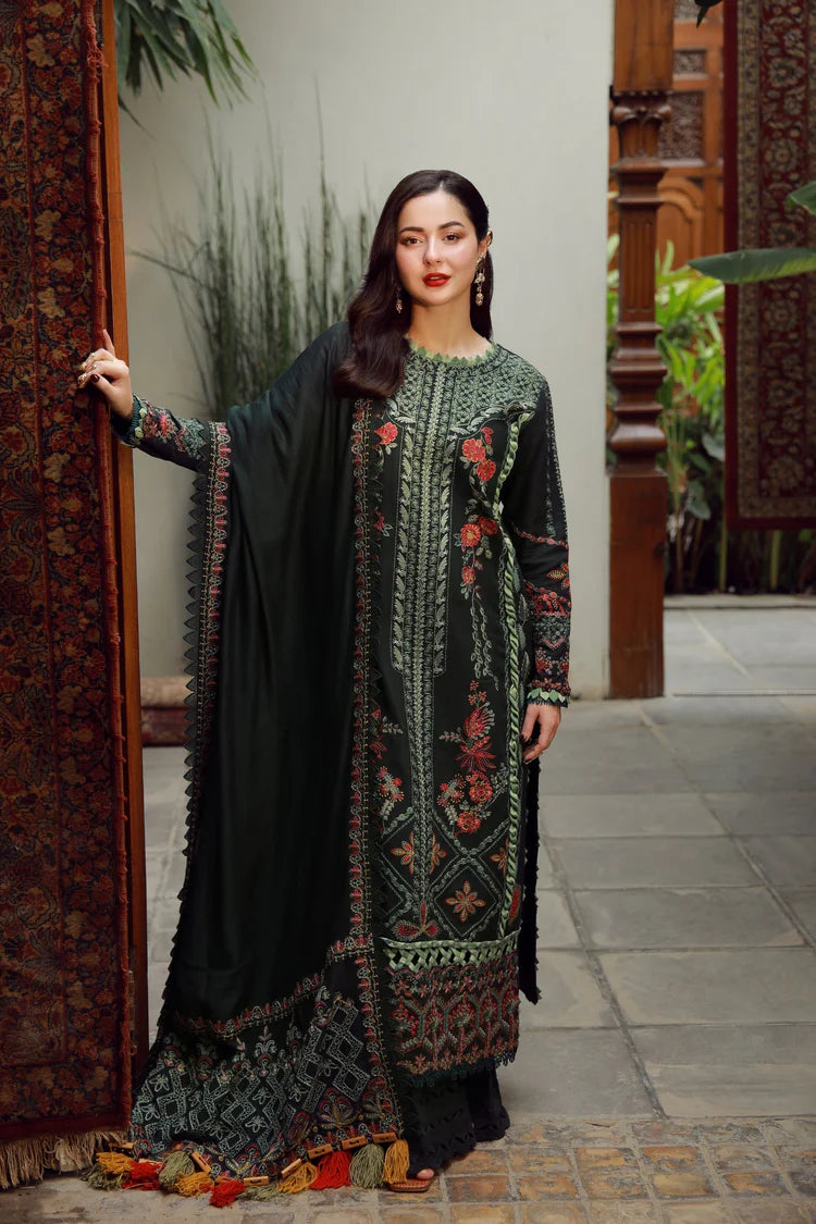 WINTER-3PC DHANAK EMBROIDERED SHIRT WITH DHANAK EMBROIDERED SHAWL AND TROUSER-4410