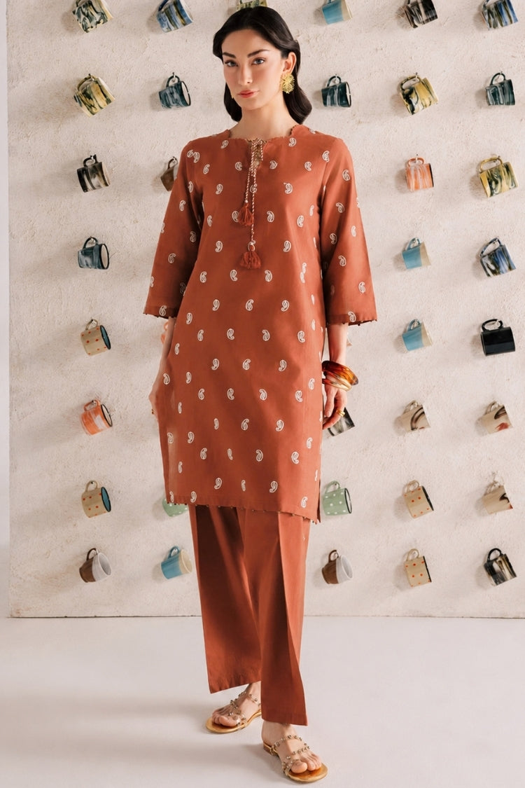 WINTER-2PIECE DHANAK EMBROIDERED SHIRT WITH DHANAK EMB TROUSER-15104