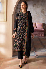 WINTER-3PC DHANAK EMBROIDERED SHIRT WITH DHANAK EMBROIDERED SHAWL & TROUSER-4227