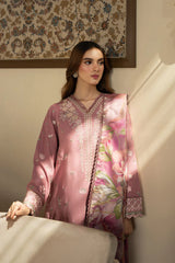 WINTER-3PC DHANAK EMBROIDERED SHIRT WITH WOOL PRINTED SHAWL AND TROUSER-5023