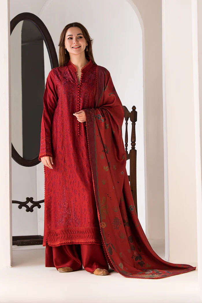 SUMMER- 3PC LAWN EMBROIDERED SHIRT WITH MONARK PRINTED DUPATTA AND TROUSER-3614