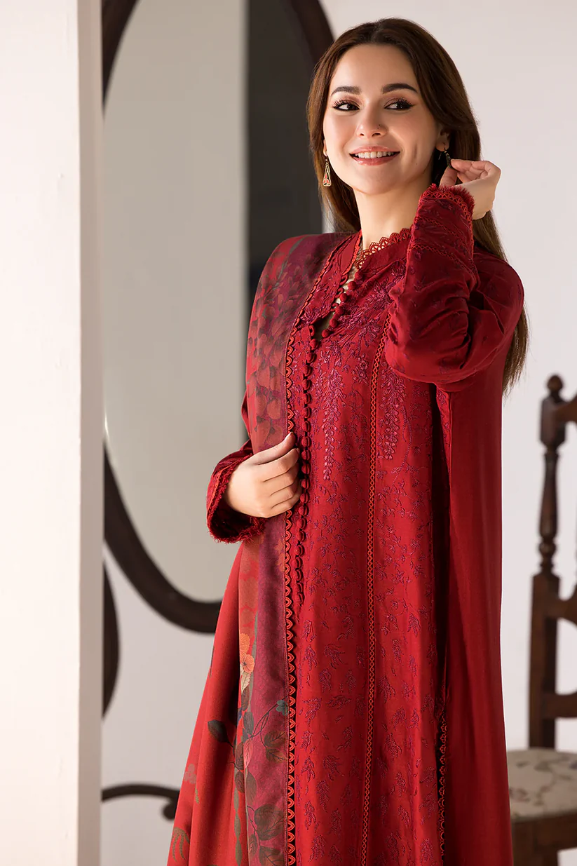 SUMMER- 3PC LAWN EMBROIDERED SHIRT WITH MONARK PRINTED DUPATTA AND TROUSER-3614