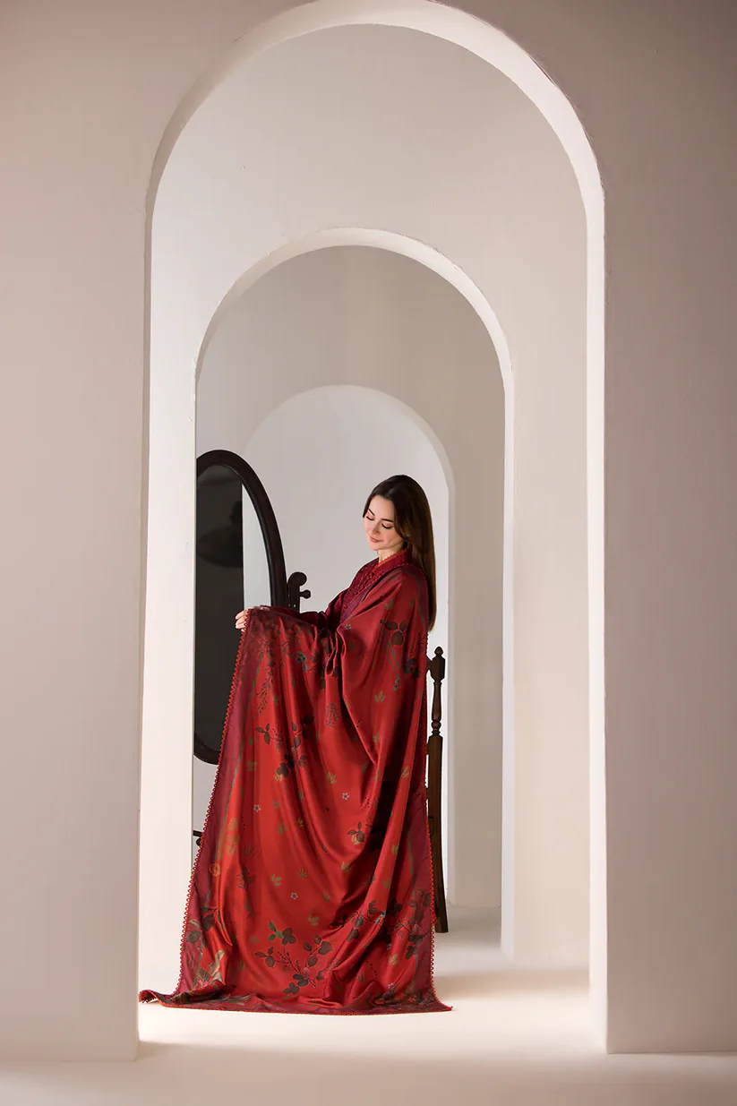 SUMMER- 3PC LAWN EMBROIDERED SHIRT WITH MONARK PRINTED DUPATTA AND TROUSER-3614