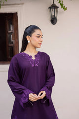 WINTER-2PIECE DHANAK EMBROIDERED SHIRT WITH DHANAK EMB TROUSER-15135