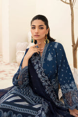 SUMMER-3PC LAWN EMBROIDERED SHIRT WITH CHIFFON EMBROIDERED DUPATTA AND TROUSER-3596