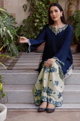 WINTER-2PIECE DHANAK EMBROIDERED SHIRT WITH DHANAK EMB TROUSER-15080