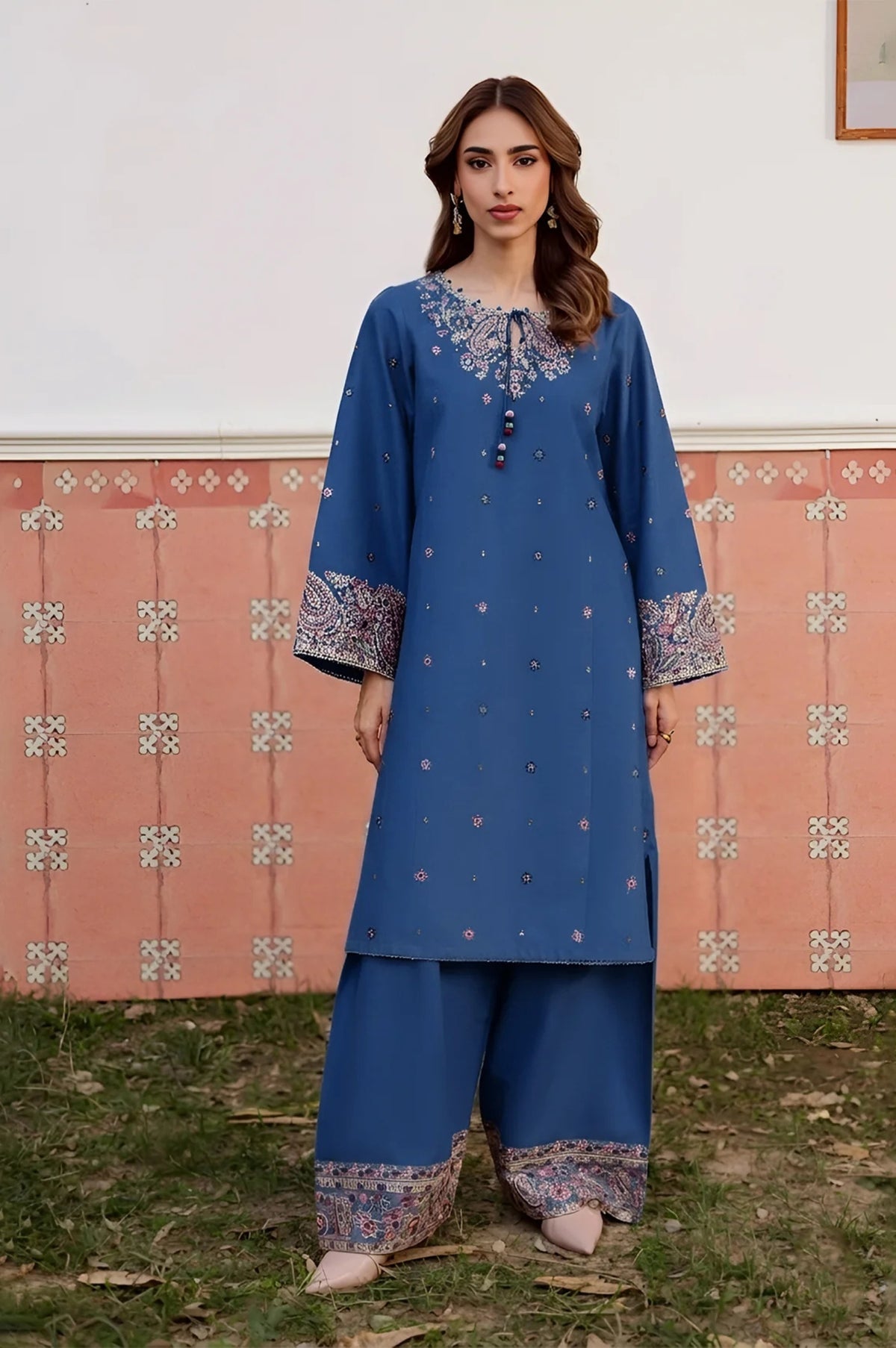 SUMMER-2PC LAWN EMBROIDERED SHIRT WITH TROUSER-1154