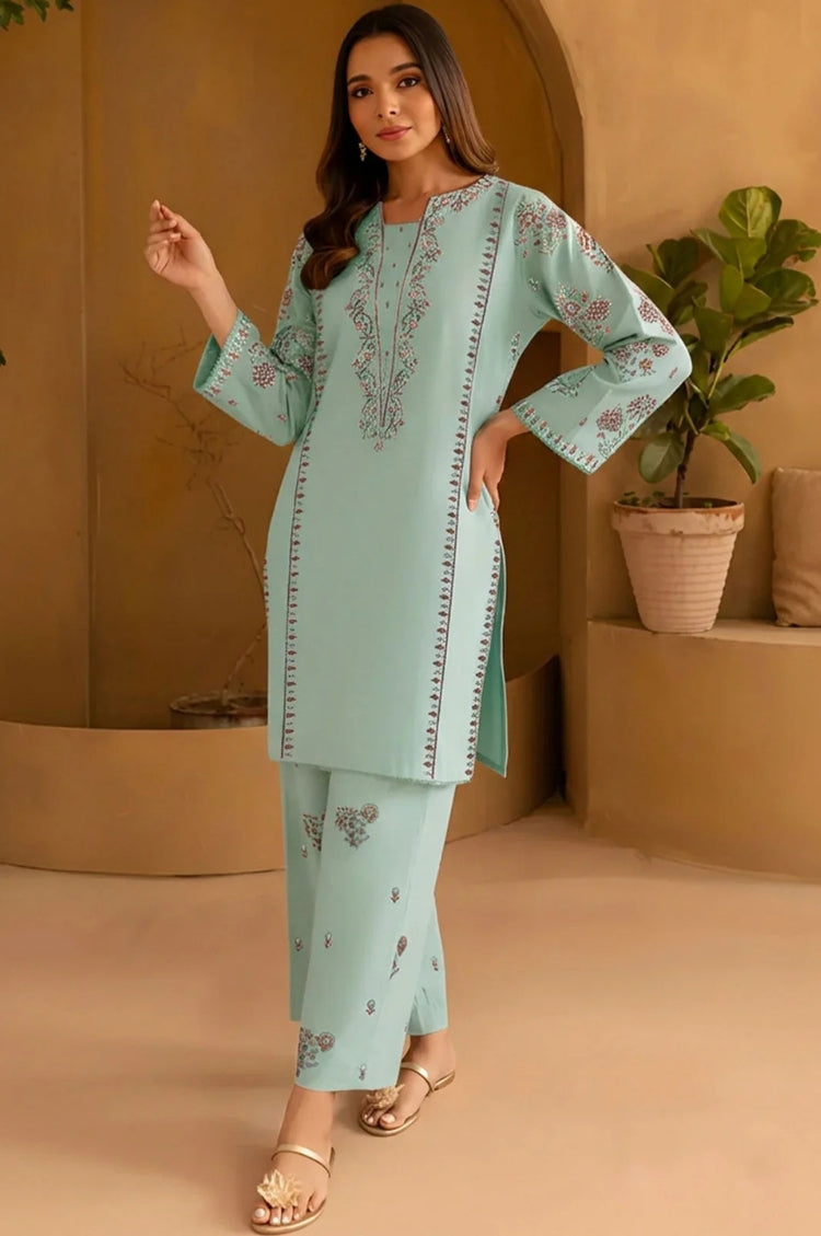 SUMMER-2PC SEQUIN LAWN EMBROIDERED SHIRT WITH SEQUIN EMBROIDERED TROUSER-44