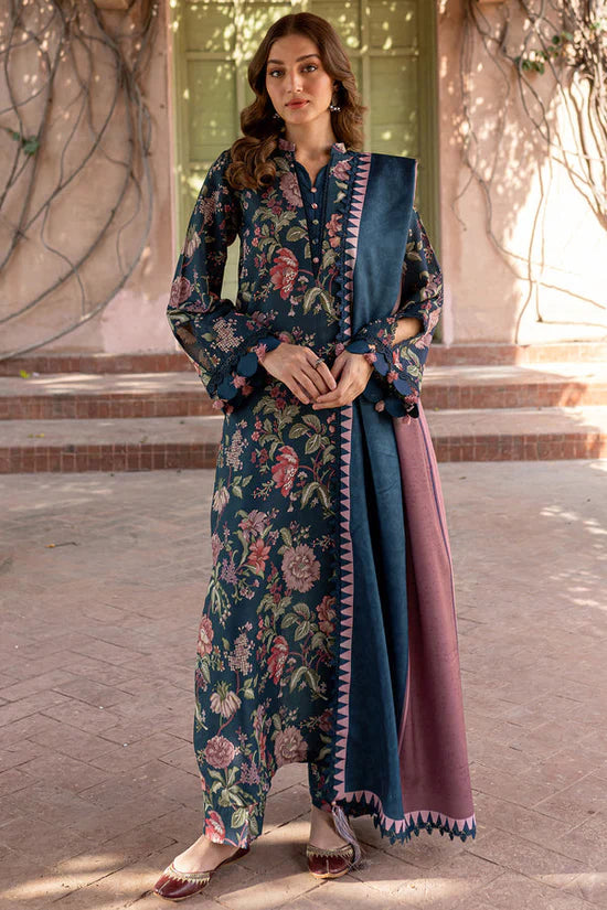 WINTER-3PC KHADDAR PRINTED SHIRT WITH KHADDAR PRINTED DUPATTA AND PRINT TROUSER-2647