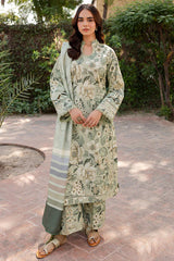 WINTER-3PC KHADDAR PRINTED SHIRT WITH KHADDAR PRINTED DUPATTA AND PRINT TROUSER-2643
