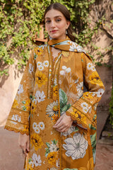 WINTER-3PC KHADDAR PRINTED SHIRT WITH KHADDAR PRINTED DUPATTA AND PRINT TROUSER-2642