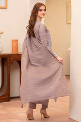 SUMMER-3PC LAWN CHIKENKARI EMBROIDERED SHIRT WITH LAWN TUBE SLUB DUPATTA-6900